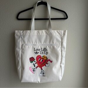 Adidas White Tote with Heart Design - Perfect for Valentine’s Day!